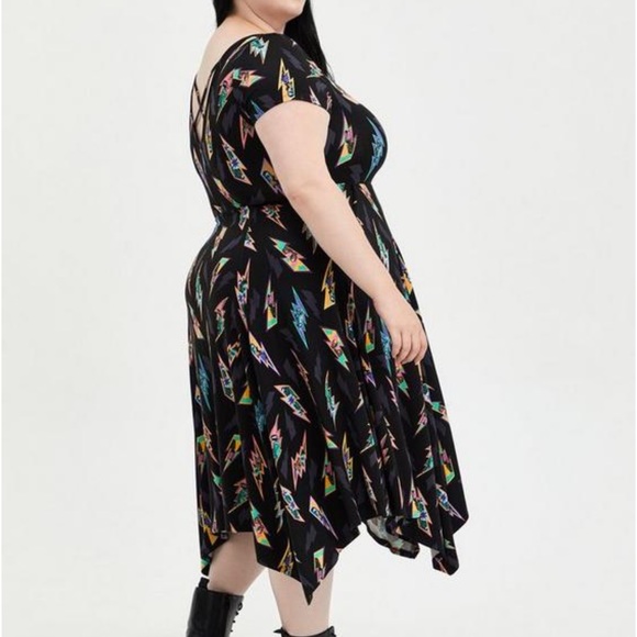 Super Soft Black Monsters Hankerchief Dress - Picture 4 of 6